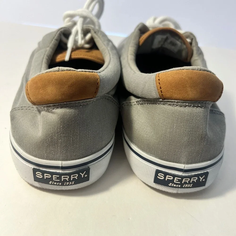 Sperry Top-Sider Bahama II Mens Gray Canvas Boat Shoes STS22045 Size 14 W
